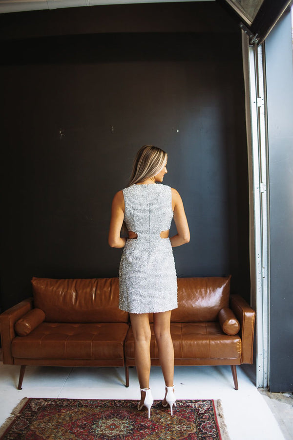 Taking the High Road Mini Dress - Silver-HAZEL & OLIVE-Small-