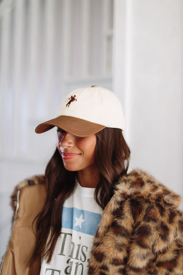 The Laundry Room Giddy Up Cap - Khaki and Brown-HAZEL & OLIVE-