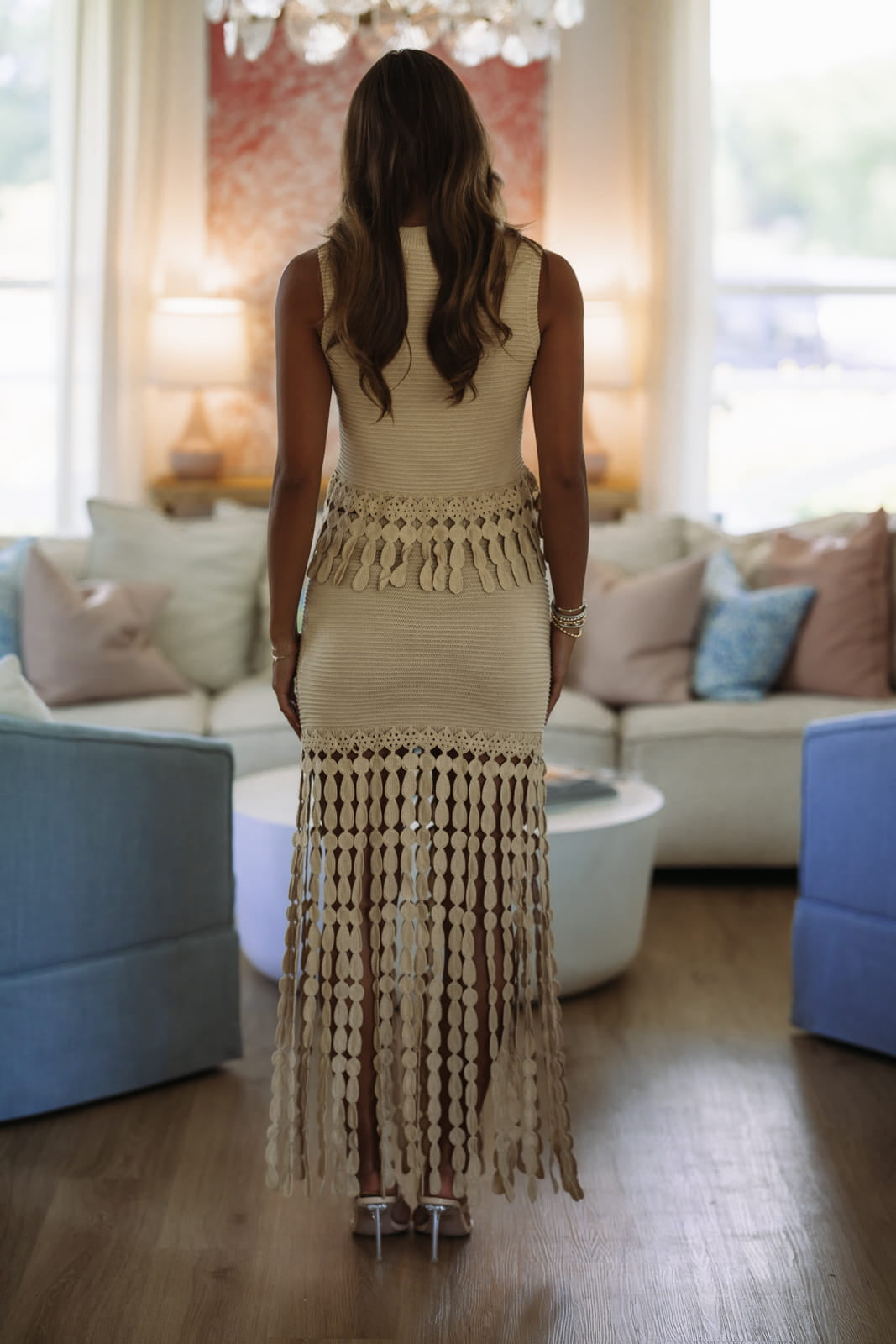 Hazel & Olive TI058 Enchante Fringe Top - Beige