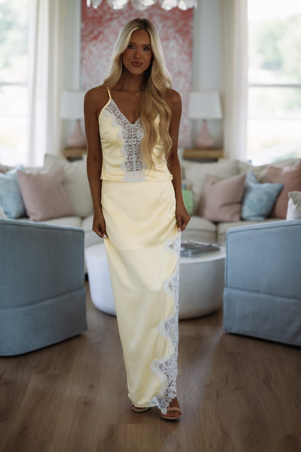 Hazel & Olive TI7512FO Caught Up To You Top - Yellow