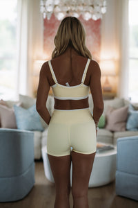 Hazel & Olive TP80238/Lemon Double Layered Bra Top - Lemon Yellow
