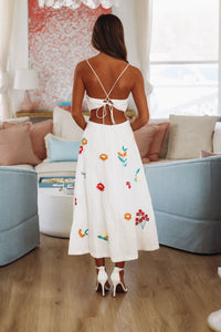 Tulip Tango Midi Dress - White-HAZEL & OLIVE MD4900-Small-