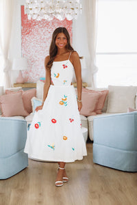 Tulip Tango Midi Dress - White-HAZEL & OLIVE MD4900-Small-
