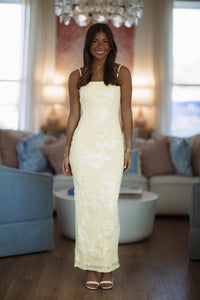 Hazel & Olive VID51965 Amazing Night Maxi Dress - Yellow