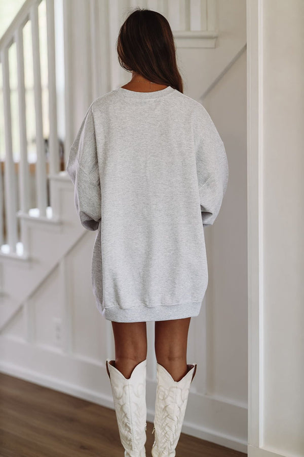 Vintage Dallas Football Oversized Sweatshirt - Grey-HAZEL & OLIVE-XSmall/Small-