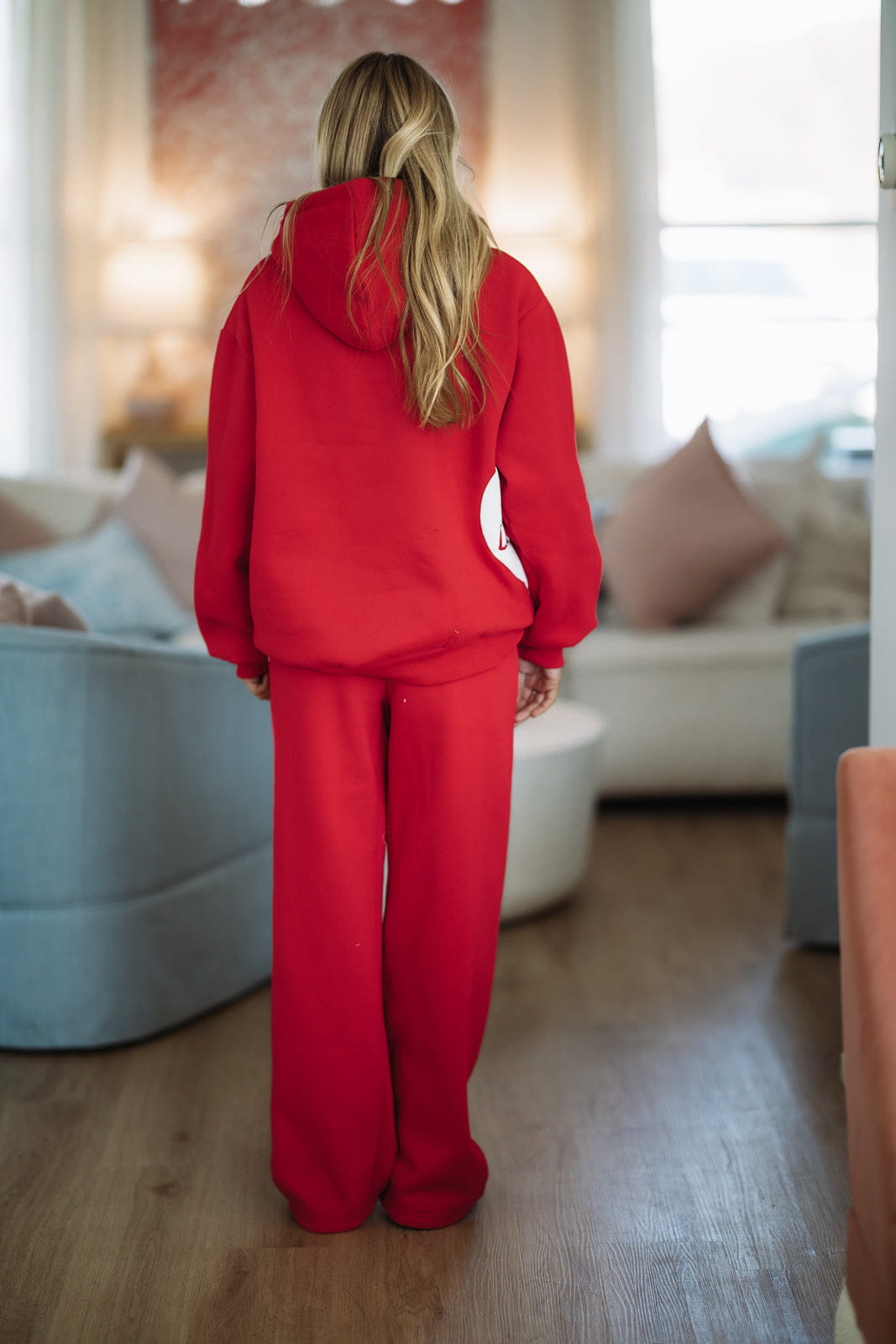 Hazel & Olive W500DPRD/1 Heartfelt Sweatpants by Happy Camper - Red