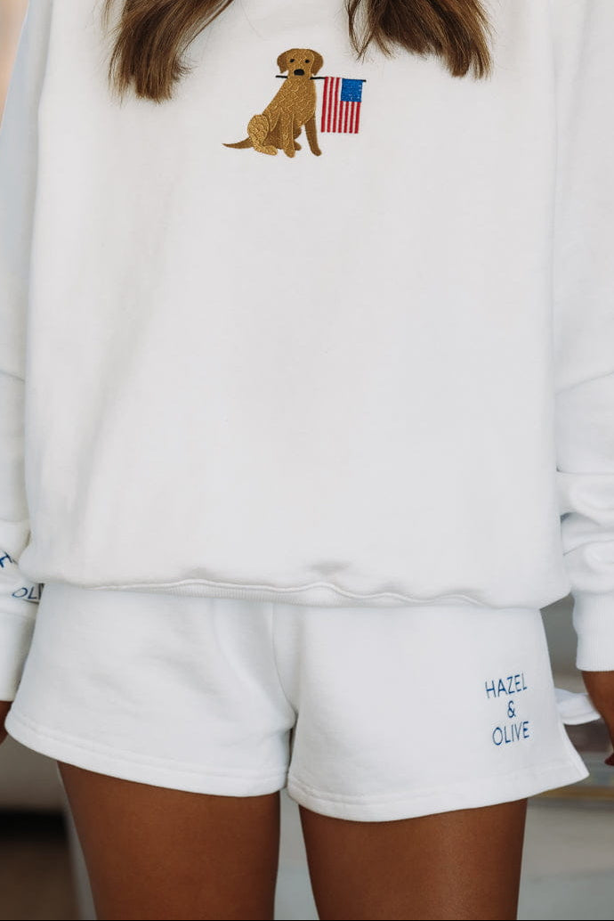 Hazel & Olive W79 H&O Sweat Shorts - White