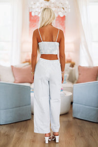 Waterscape Crop Top and Pant Set - Blue and White-HAZEL & OLIVE-Small-