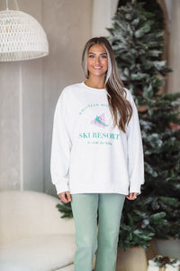 Whistler Ski Resort Retro Sweatshirt - Heather Grey-HAZEL & OLIVE-XS-