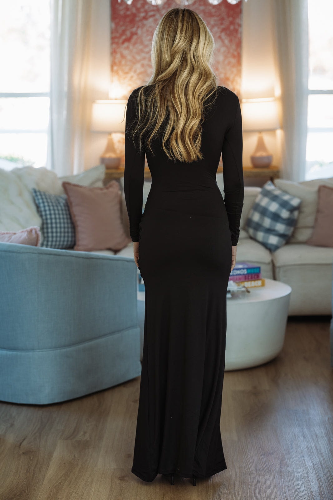 Hazel & Olive XD4155 Nightingale Maxi Dress - Black