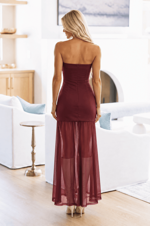 HMD14745 99 Reasons Midi Dress - Burgundy