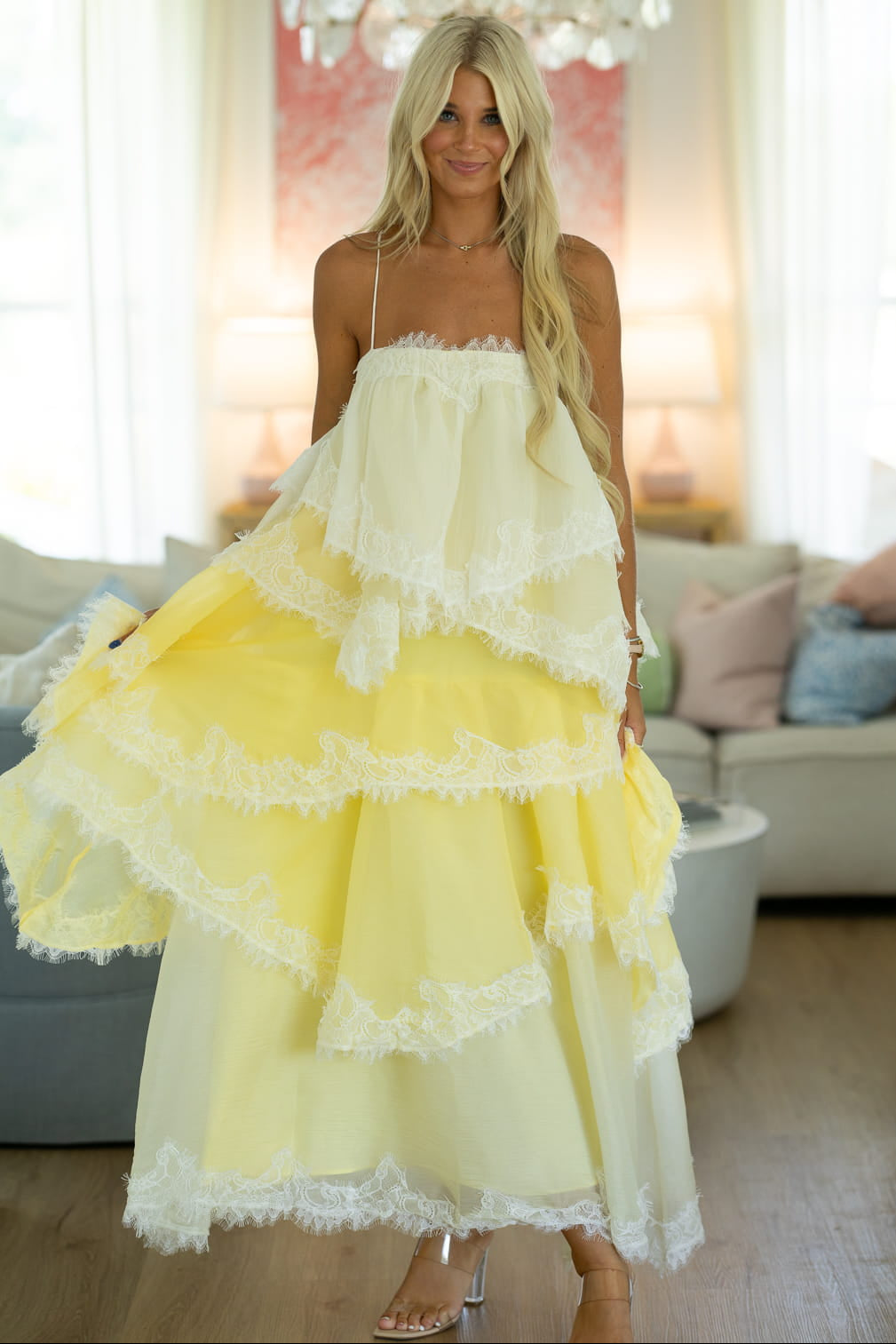 LD1849 Love Letters Maxi Dress - Yellow