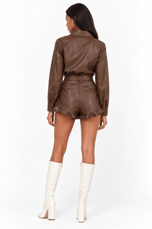 MR4404 Shopping Date Romper - Brown