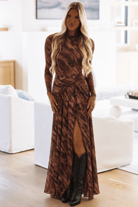 SHD4218 Untamed Allure Maxi Dress - Brown