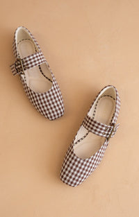 Soho/CG/2/3 Sunday Stroll Ballet Flats - Brown Gingham