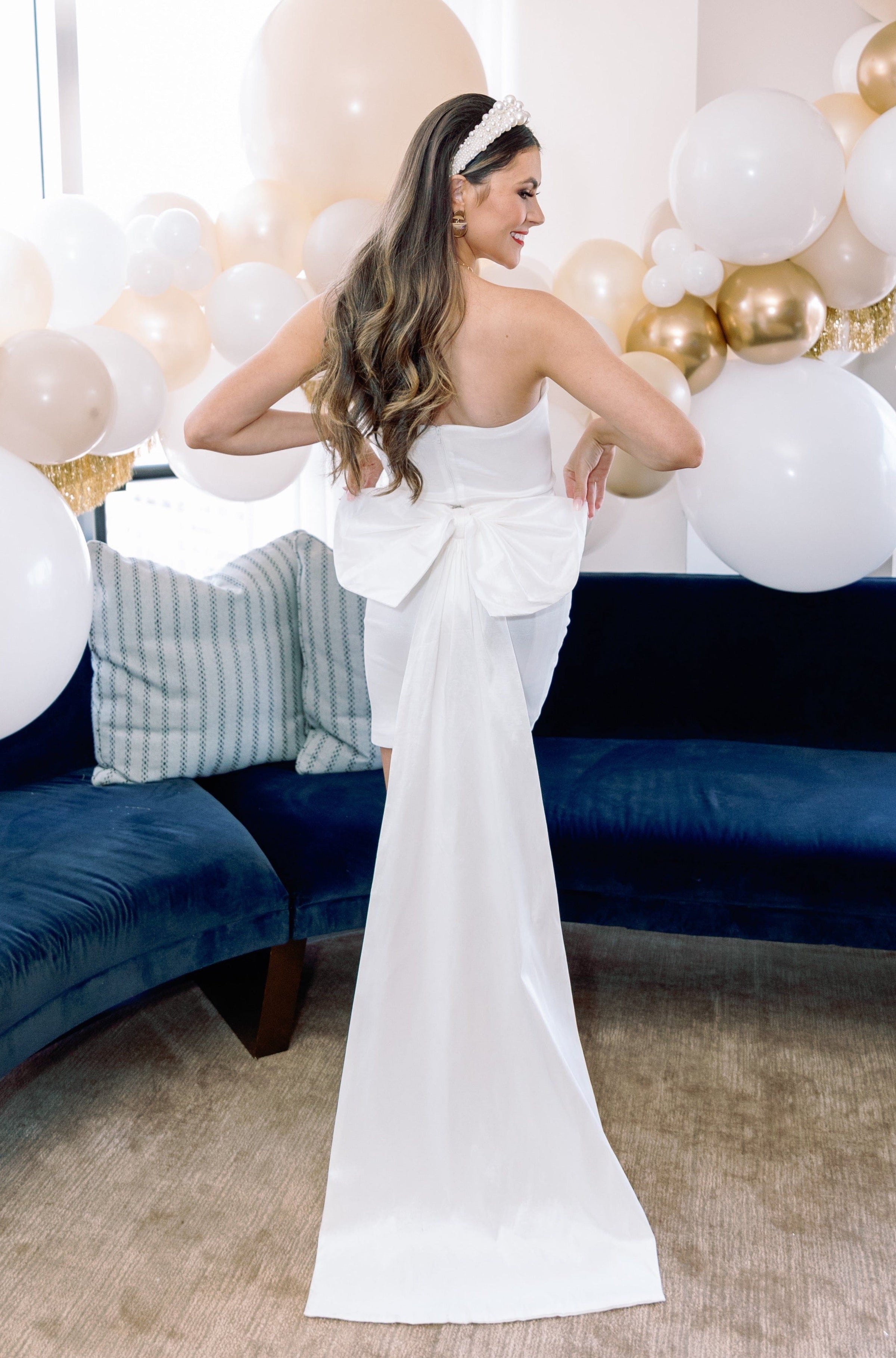 Bowtiful Bride Dress - White-Hazel & Olive-Small-