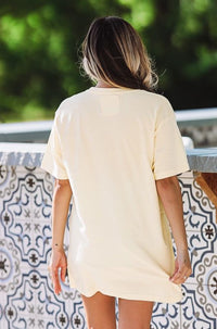Coors Banquet Graphic Tee / T-shirt Dress - Muted Yellow-HAZEL & OLIVE-Large-