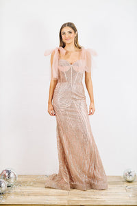 The Golden Hour Evening Gown Dress - Rose Gold-HAZEL & OLIVE-2-
